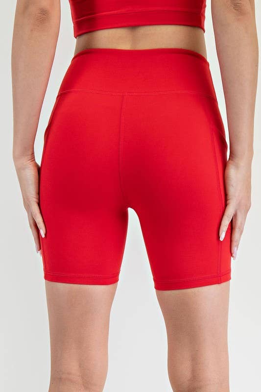 Sunday Morning - Wholesale Athletic Shorts - Women's - P406237-Butter Soft 6 Inch Biker Short with Pockets15