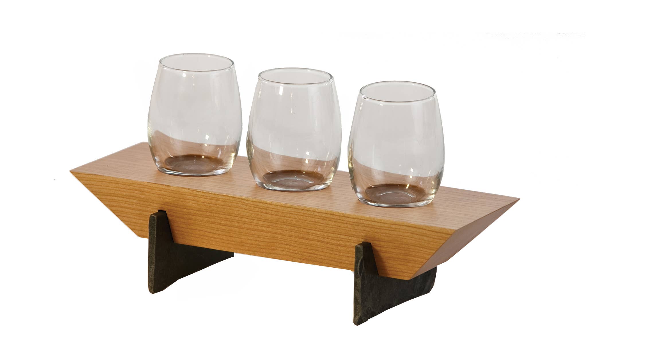 Oak & Olive - Wholesale Wine Glass - USA Made 3 Wine Taster Set-Amish Crafted Maple ~ Walnut Wood2
