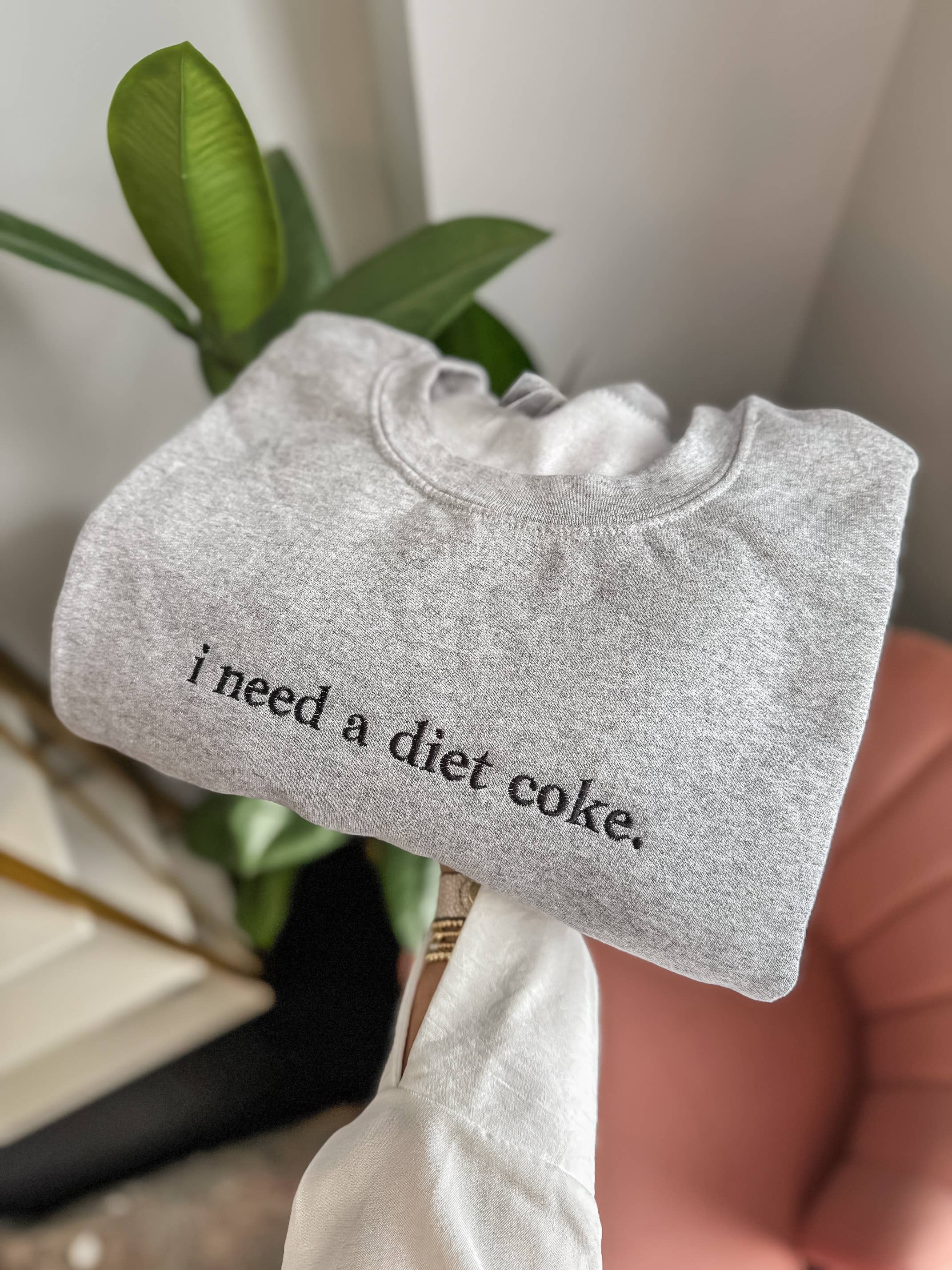 Bash - Wholesale Sweatshirt - Women's - I need a diet coke Sweatshirt, Embroidered, Soda sweatshirt1