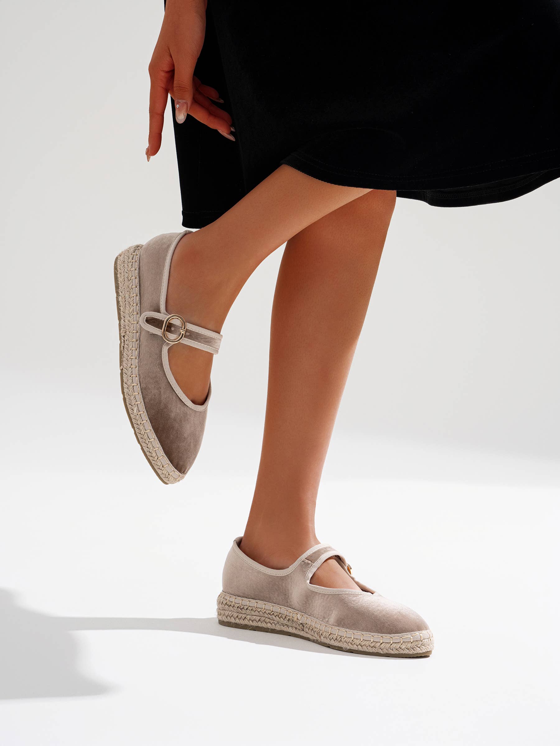CEREZA – wholesale Flats – Women’s – Velvet Mary Jane Espadrille8