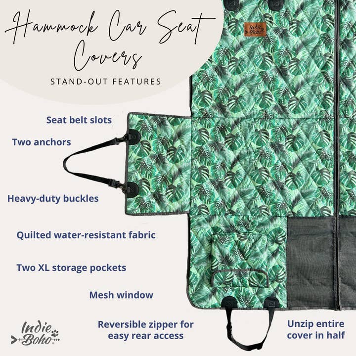 Indie Boho - Wholesale Pet carrier – Dog - Dog Hammock Back Seat Cover | Daydream Shells | Car 2-in-1 System6