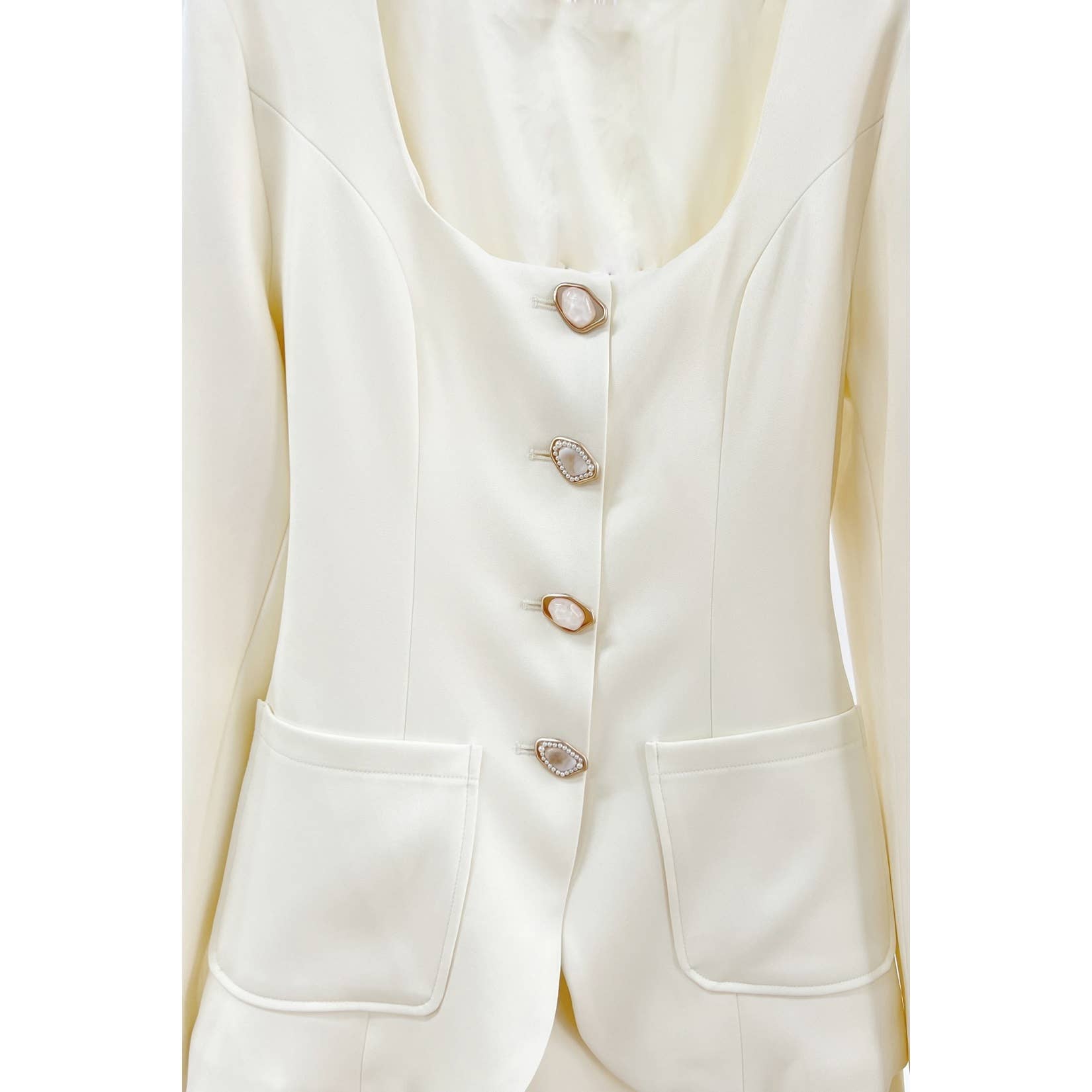 XHHH Inc - Wholesale Top & Pant Set (NOT Loungewear) - Women's - X9461CS Scoop Neck Blazer Mini Dress Set9