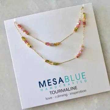 Mesa Blue – wholesale Beaded/pearl necklace – Square Gemstone Beaded Necklace7
