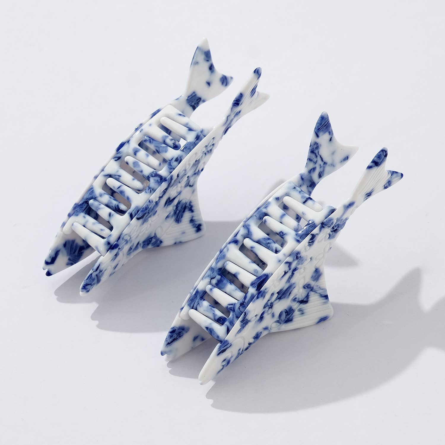 Adorro – wholesale Hårklämma - Dam – Kustblå Blommig Fiskkloklämma6