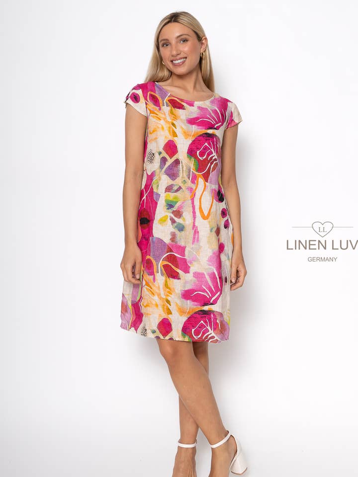 SS25 - Vestido de Lino Francés Linen Luv (TP1631-43) para venta al por mayor de LINEN LUV