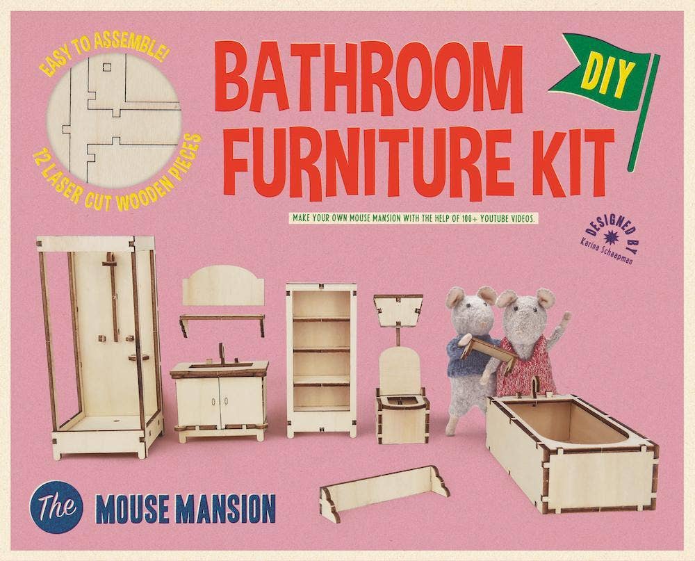 Het Muizenhuis - Wholesale DIY Craft Kit - Kids DIY Dollhouse Furniture Kit - Bathroom (Scale 1:12)9