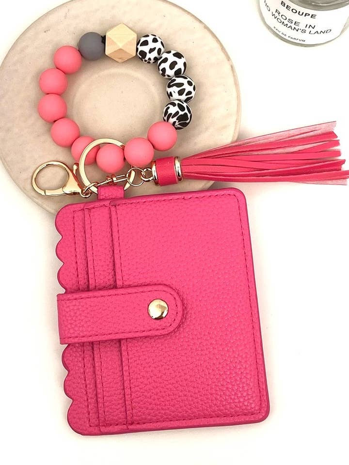 ,,....SI-26423 Porte-clés bracelet perlé porte-cartes portefeuille pour la vente par 42POPS