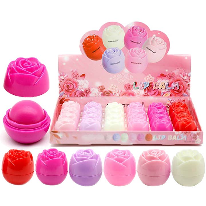 Cap Zone – Engroshandel Display til forhandlere – Rose Blossom Soft Touch Rund Læbepomade - 24 stk
