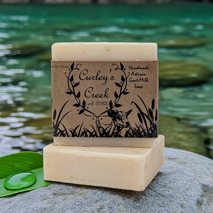 💧 Pure Creek | Goat Milk Soap Bar | Handmade Natural Skincare | Unscented & Gentle | Curley’s Creek for wholesale by Curley's Creek