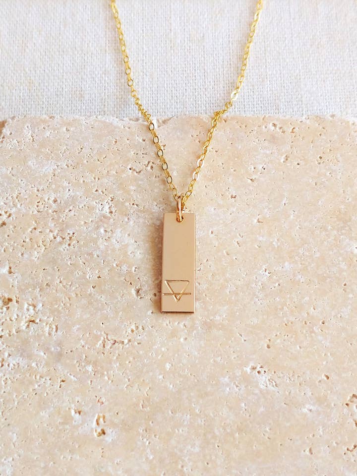 Earth Element Drop Bar Necklace for wholesale by M. Cawood