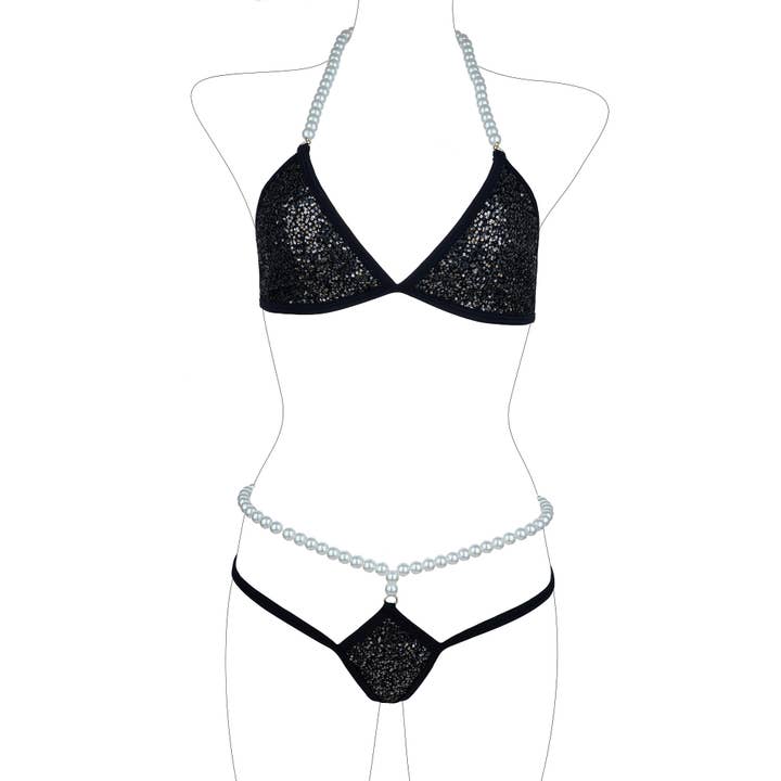 14737-Pearl Embellished 2 Pc Bikini for wholesale by Western Fashion