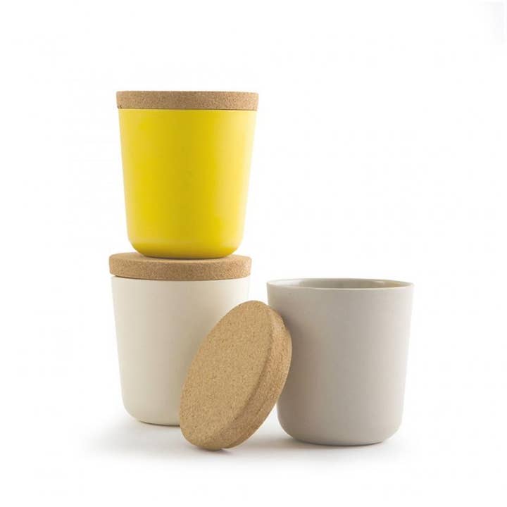 Stone Off White Lemon Large Storage Jar Set - Sunrise for wholesale on Faire