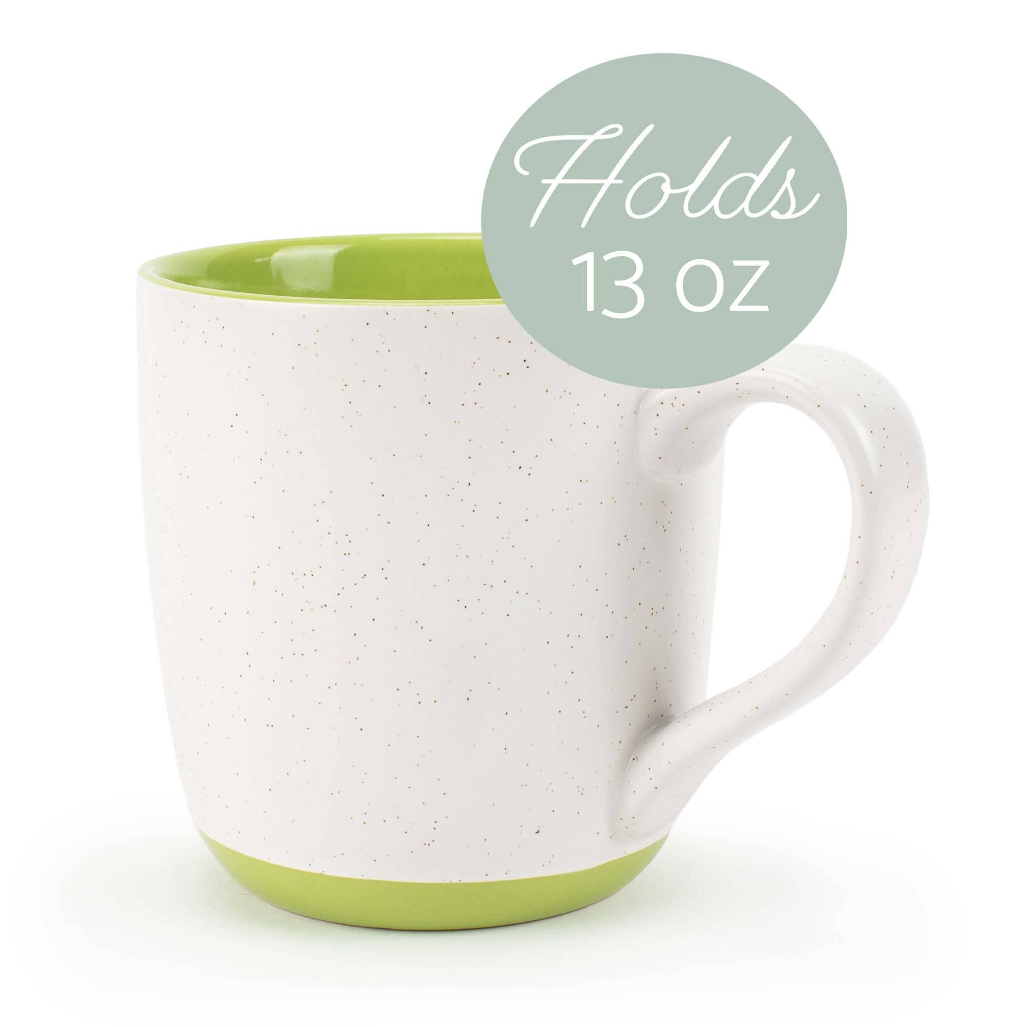 EAST AVENUE - Wholesale Coffee Mug - Speckled Mugs 4-Pack White and Sage-Green PRICE IS PER MUG2