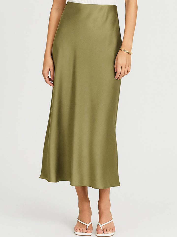 Ladies Solid Color Satin Midi Skirt 5515 and other Purchase Wholesale midi. Free Returns & Net 60 Terms on Faire trending on Faire.