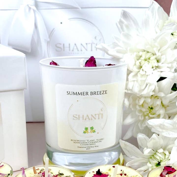 Summer Breeze - Luxury Aromatherapy Soy Wax Candle for wholesale by Shanti Organics