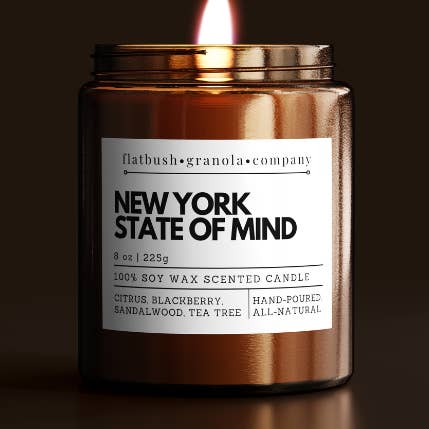 New York State of Mind 100% Soy Wax Candle for wholesale by Flatbush Granola Company