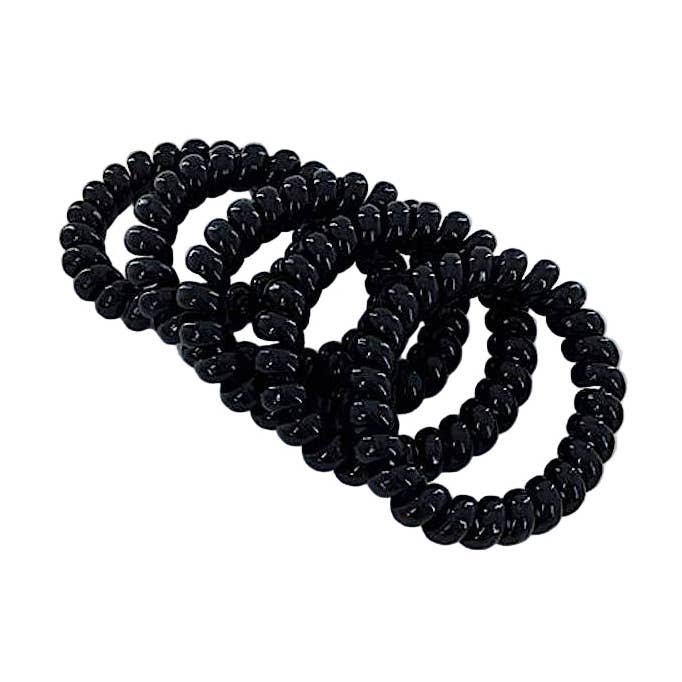 Atlas Fashion - Vente Élastique à cheveux - Pack de 5 spirales pour cheveux noirs0