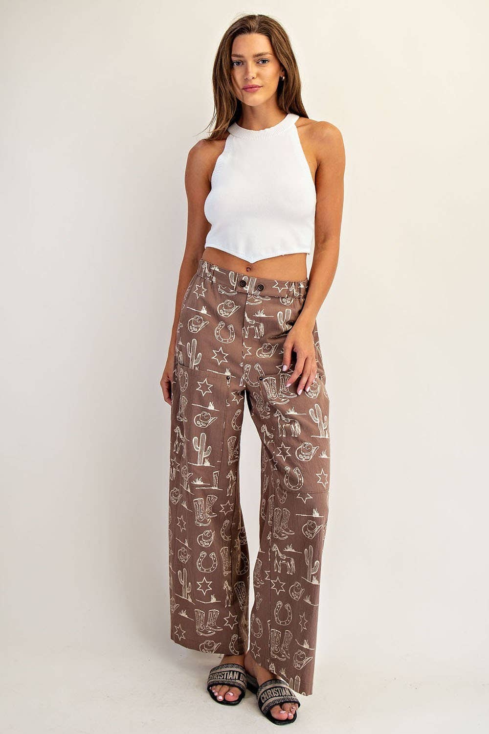 Peace Love Line - Wholesale Pants - Women's - PL8292 - STONE WASHED WESTERN PATCH POCKET PANTS8