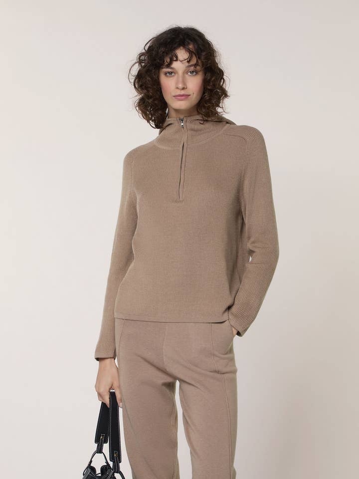 Rodier - Wholesale Knit Sweater - Women's - Ribbed hoodie0