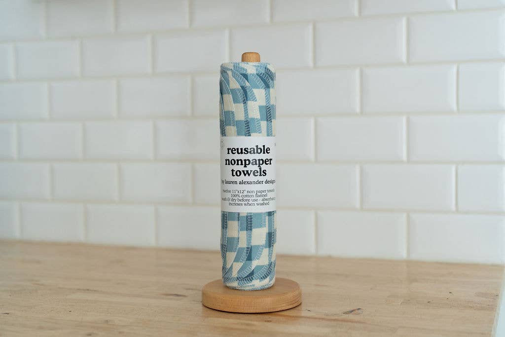 Lauren Alexander Designs - Vendita all'ingrosso Carta assorbente - Asciugamani di Carta Riutilizzabili - Quadretti Blu1