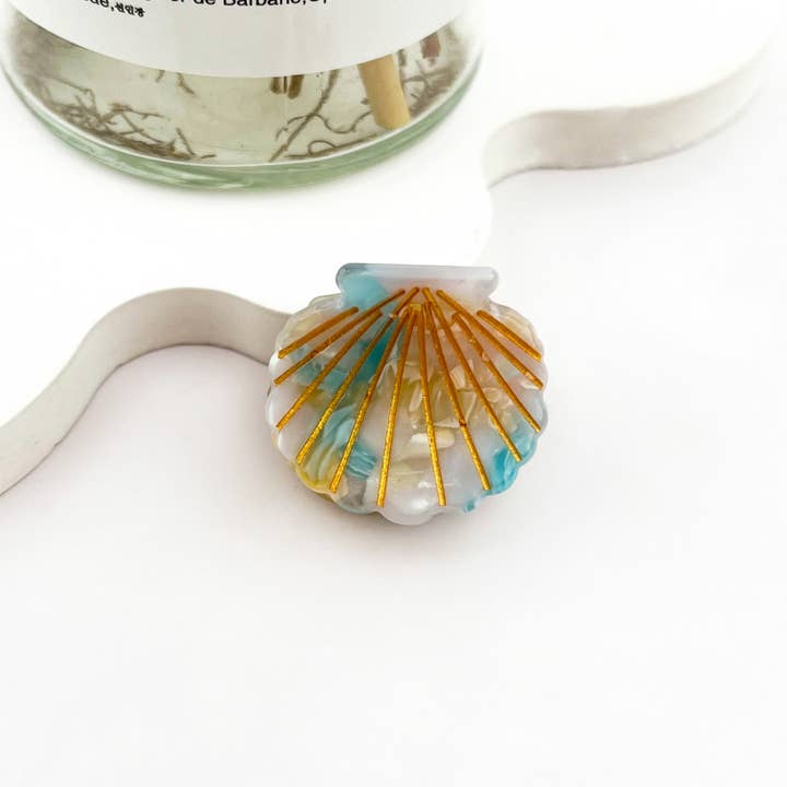 mildstyles - Wholesale Hair Clip - Women's - Cute Mini Small Shell with Gold Line Acetate Hair Claw Clip1