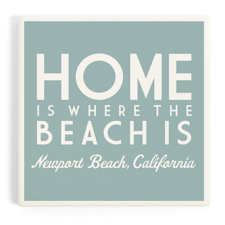 Ceramic Coaster Newport Beach, California, Home is Where … for wholesale by Lantern Press