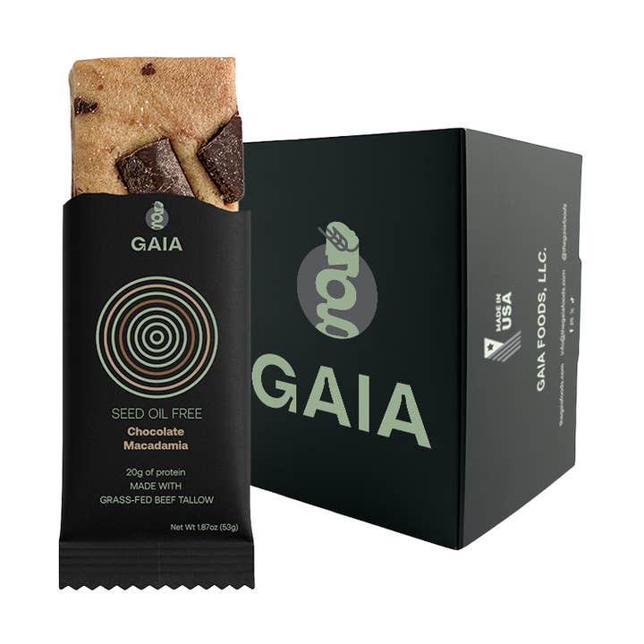 Seed Oil Free Chocolate Macadamia Protein Bar -12 Bars for wholesale by Gaia Foods