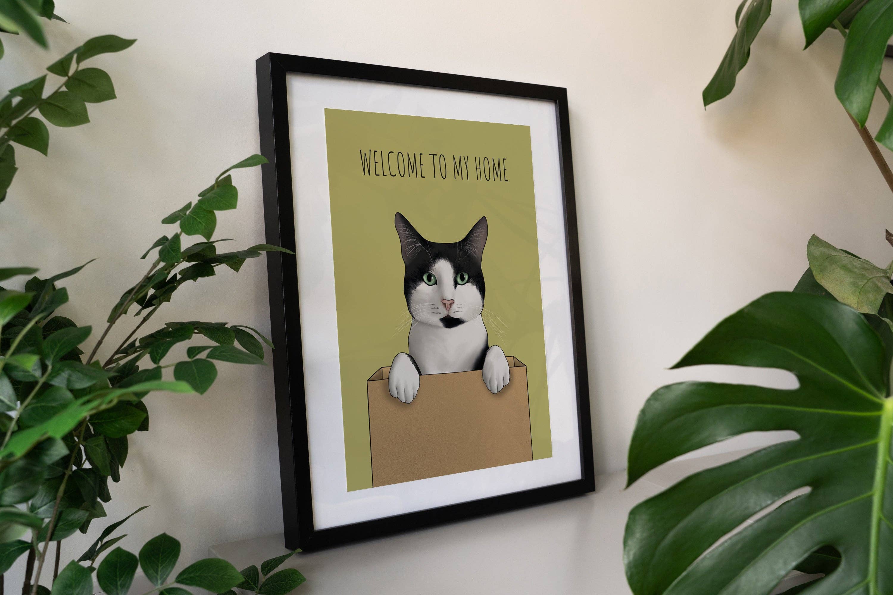 Hayley Jade Design Studio - Wholesale Art Print - Welcome Cat Art Print2