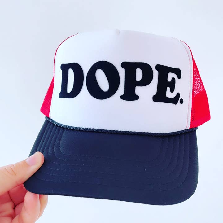 DOPE Unisex Trucker Hat for wholesale by Rad Hat Society