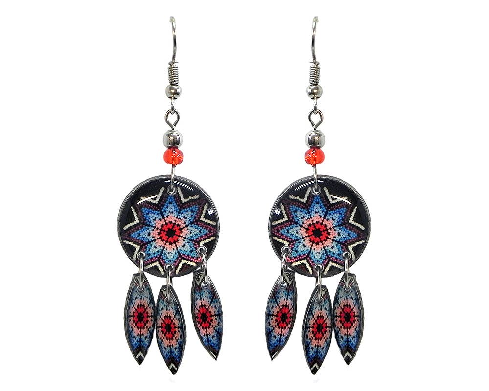 Pichincha - Wholesale Dangle Earrings - Acrylic Southwest Style Geometric Shape Long Dangle Earrings7