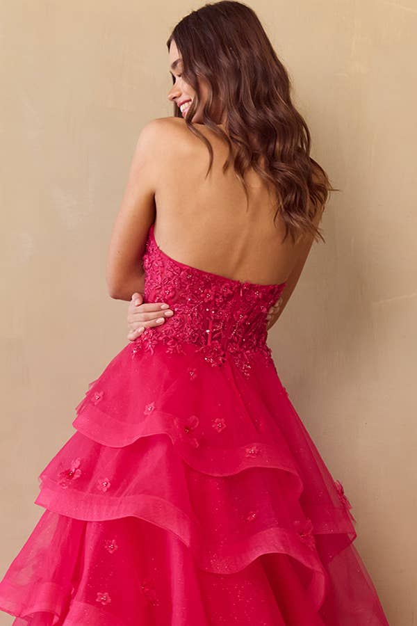 Babyfox Apparel - Vente Robe de soirée – femme - Robe bustier embellie en ligne A avec décolleté en cœur10