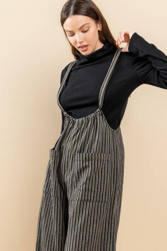 Oddi - Wholesale Jumpsuit - Women's - Wide Leg Stripe Suspender Jumpsuit2