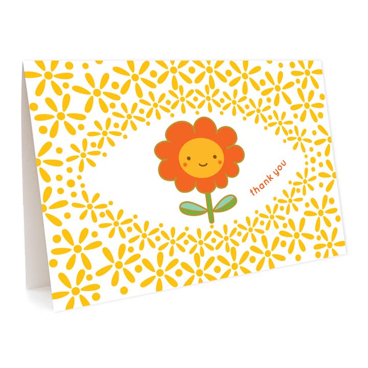 Sunny Blossom Thank You Cards, Box of 6 for wholesale by Night Owl Paper Goods