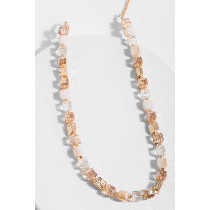 SAACHI - Vendita all'ingrosso Collane di perline/perle - Collana con perle di vetro sfaccettate e pietre15