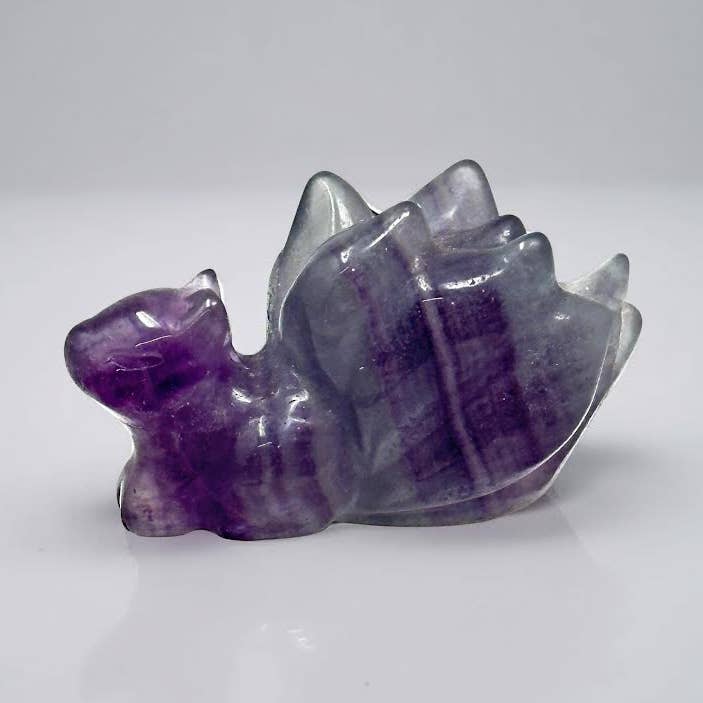 Volpe a 9 Code Incisione in Fluorite - 3 per lotto IN VENDITA! per la vendita all'ingrosso da parte di Crystal Deal· Wholesale Crystals & Gifts