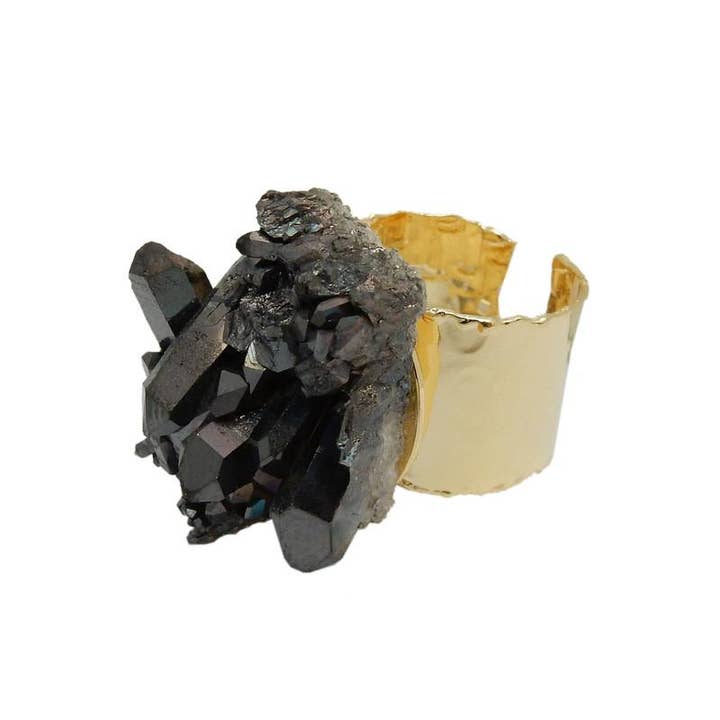 Rock Paradise - Wholesale Cocktail/statement ring - Crystal Point Cluster Ring with Electroplated Band15