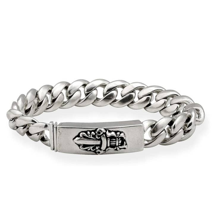 Bracelet chaîne cubaine Miami Mini Dagger en argent sterling pour la vente par agrock-usa.com