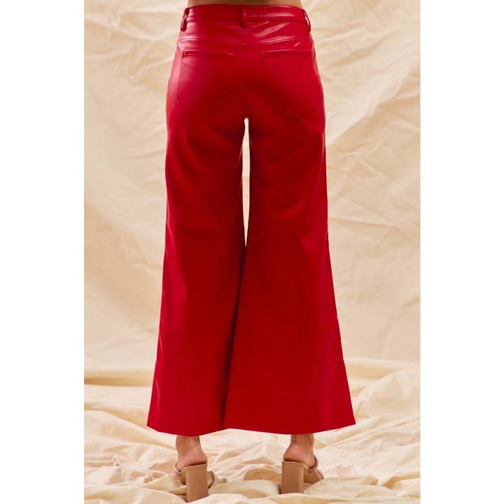 IVE - Vendita all'ingrosso Pantalone - Donna - Pantaloni natalizi a vita media in finta pelle8