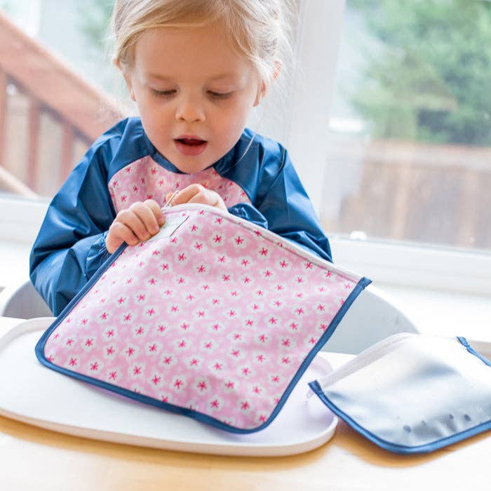 For Baby and Up - Green Sprouts - Wholesale Lunch bag/box – Kids - Reusable Insulated Sandwich Bags (2 pack)-Aqua Swan Set-6 mo+1