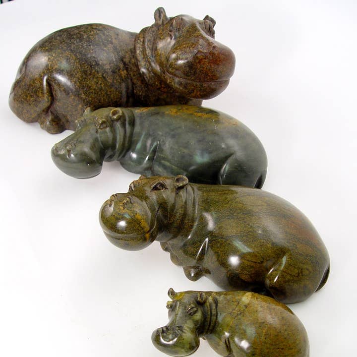 Hippopotame en pierre pour la vente par Mbare Home + Gift