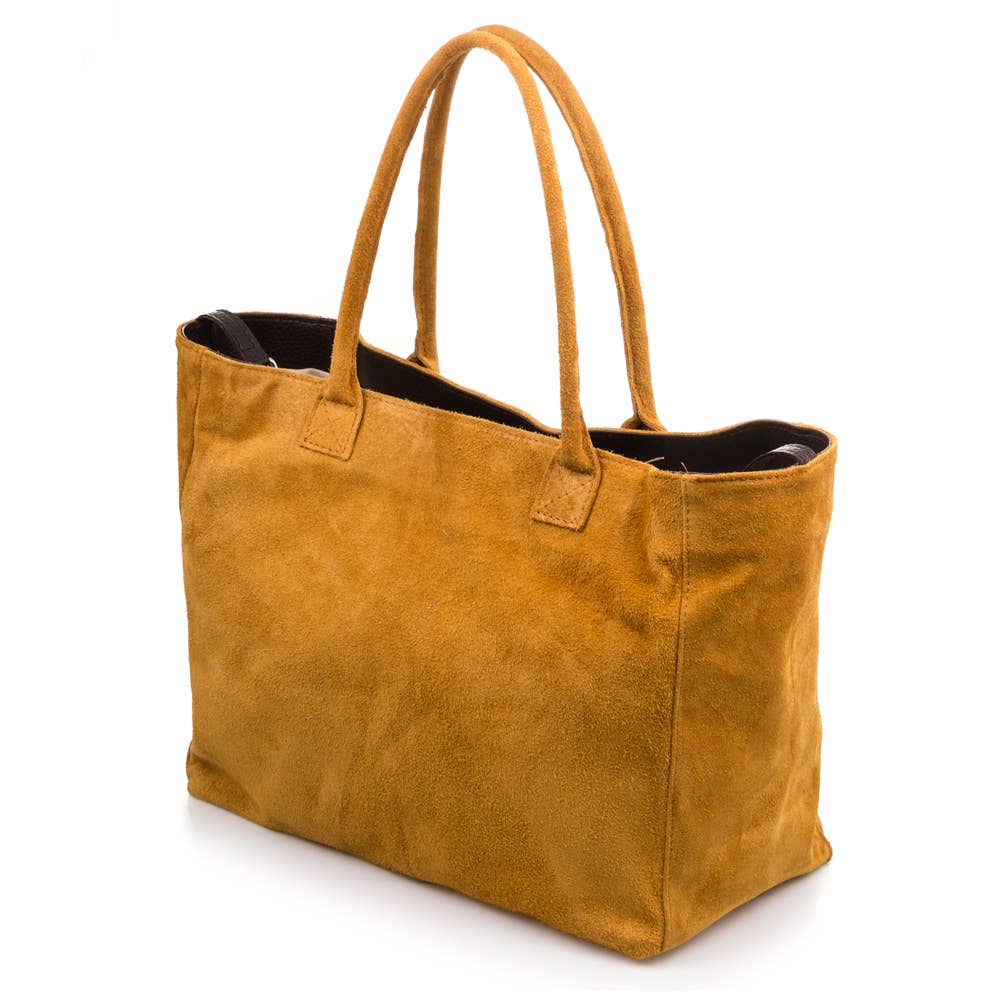 FIRENZE ARTEGIANI – Sacola - Mulher por atacado – Bolsa Shopper Feminina Annagrazia em Couro Camurça Legítimo10