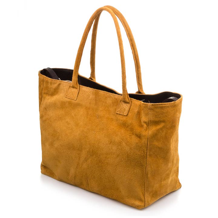 FIRENZE ARTEGIANI – Sacola - Mulher por atacado – Bolsa Shopper Feminina Annagrazia em Couro Camurça Legítimo10