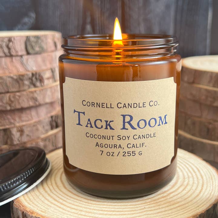 Cornell Candle Co. - Wholesale Jar/Filled Candle - Tack Room~Leather+Labdanum+Bergamot 7 oz. Coconut Soy Candle0