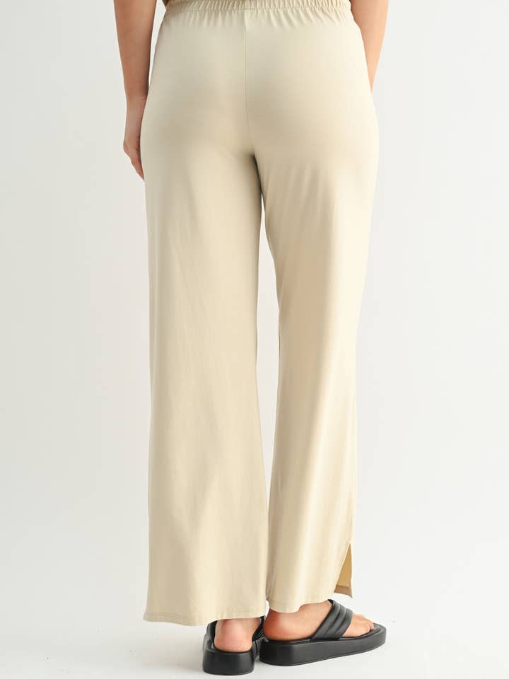 Mono B - Wholesale Lounge Sweatpants/Joggers - Women's - Air Essentials Foldover Waist Wide Leg Lounge Pants