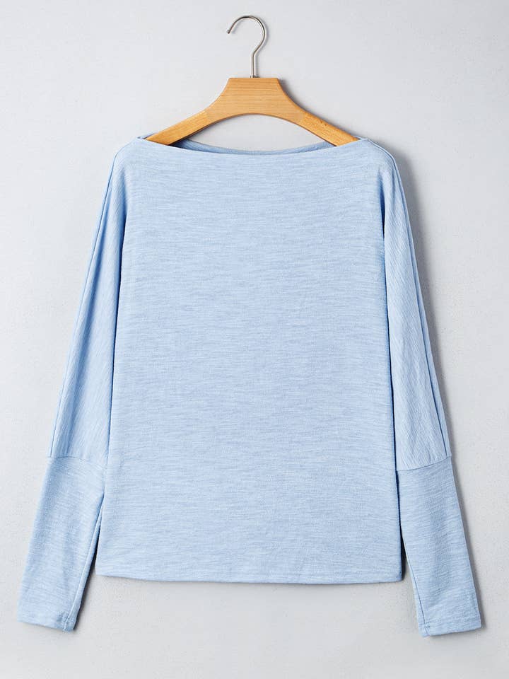 Solid Batwing Long Sleeve Top for wholesale by PRETTY BASH