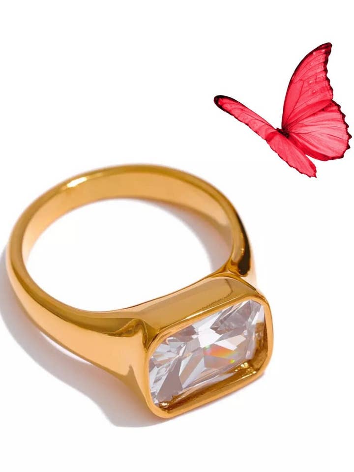 Crystal Cocktail Ring | Stainless Steel | Tarnish Free for wholesale by C.J.ROCKER