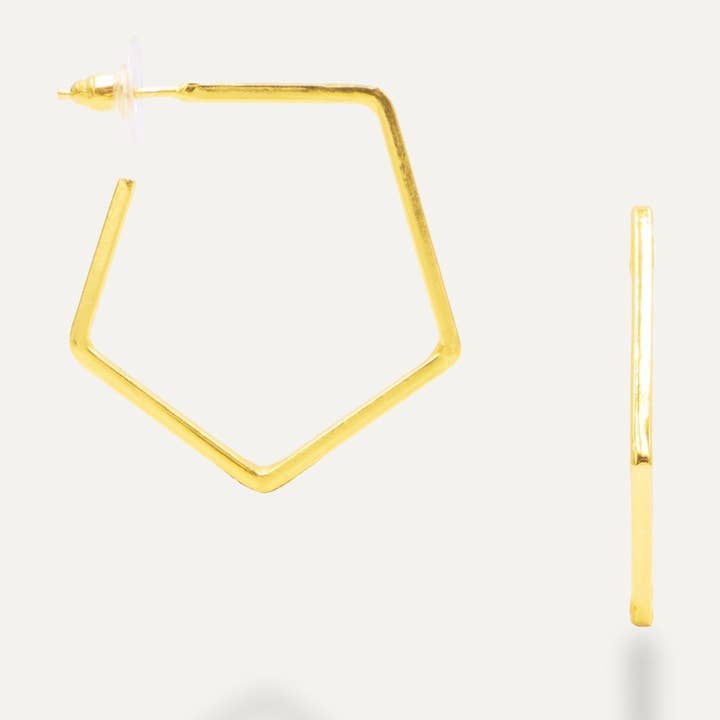 TIAHRA Jewelry - Wholesale Dangle Earrings - Ek Geometric Gold Earrings0