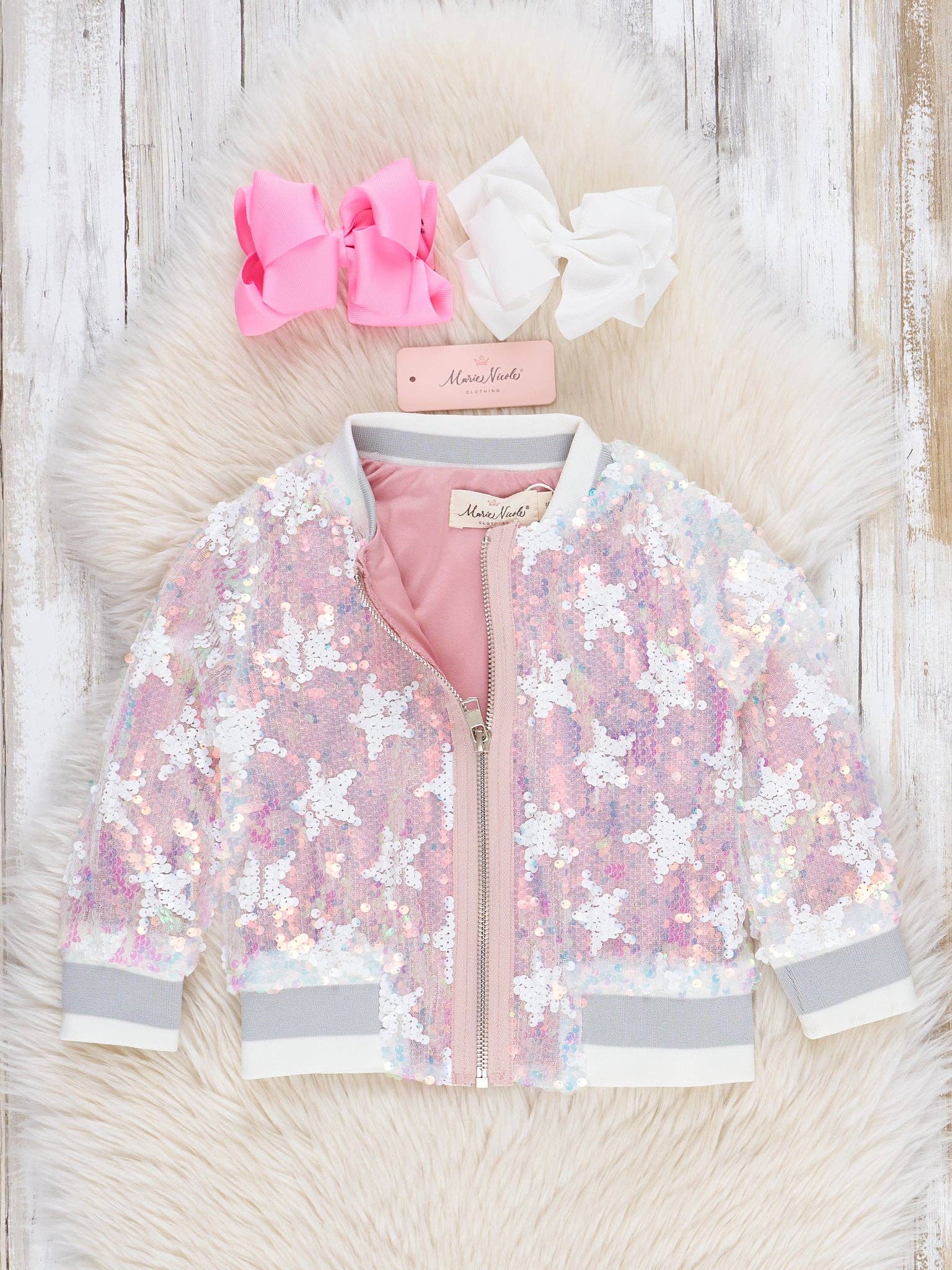 Marie Nicole Clothing - Wholesale Bomber Jacket - Kids - Star Power Bomber Jacket2