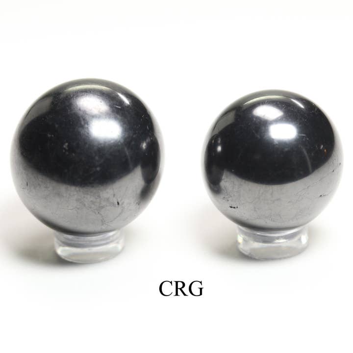 QTY 1 - Polished Russian Shungite Sphere / 3 cm for wholesale by Crystal River Gems LLC