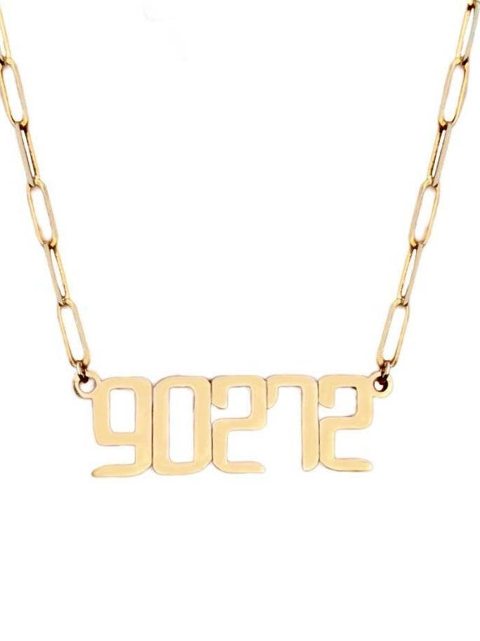 THE SIGNATURE “90272” NAMEPLATE NECKLACE for wholesale by The Folklore
